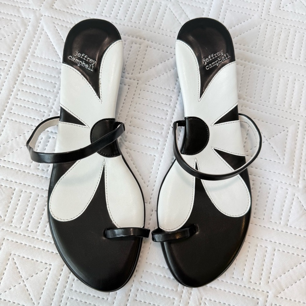 Jeffrey Campbell Free People Phosphorus Toe Ring Kitten Heel Sandals Size 8.5 - Picture 3 of 12